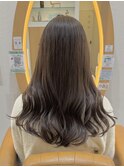 大人美人オリーブグレージュ韓国ヘアモテ髪 