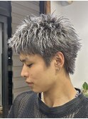 ハイトーンスパイキーショート/グレー/短髪