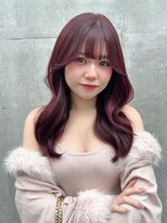 シャルム 溝の口店(charme)&nbsp;韓国風くびれヘアアプリコットオレンジワインレッド小顔ヘア
