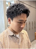 スパイキーショート刈り上げアップバングツイストスパイラル