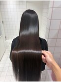 ワンホンレイヤー×ダークブルー［髪質改善/縮毛矯正］