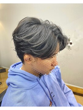 曲がる縮毛矯正/韓国センターパート/メンズ/フェザーショート