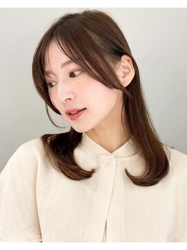 アグノス 青山(Agnos) サイドバングボブ愛されくせ毛風カールダークアッシュ