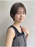 夏カラーブリーチなしくびれショートオリーブベージュ小顔p志木