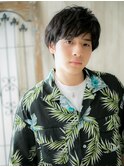 自然体重視!ランダムパーマの黒髪マッシュa