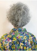 大人おしゃれなグレイヘア☆パーマ/お手入れ簡単ヘア/時短