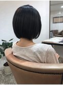 30代前下がりボブ×黒髪