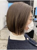 ★デザインカラー/レイヤーカット/ウェットヘアオリーブベージュ