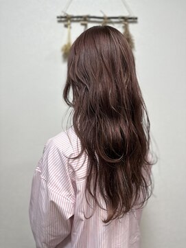 ジウ 上通り(JIU) 20代30代小顔ゆるふわロングピンクブラウン