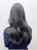 レイヤーロングアッシュブラックニュアンスカラー美髪_ba486391