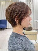 ショートボブ髪型30代40代50代前髪あり前髪なし面長丸顔【倉田】