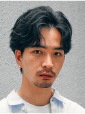 心斎橋フェザーパーマフェザーショートセンターパート20代緩め