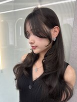 ボタン ハカタ(VOTAN hakata) 前髪なしセンターパート/暗めカラー/博多前髪なし