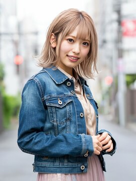 ファクトリーファイブ(Factory5) 小顔外ハネミディアムアッシュ20代30代40代くびれミディ韓国ヘア