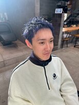 マザー メンズサロン 下北沢(MOTHER men's salon)&nbsp;ブリーチ1回ネイビー/スパイキーショート