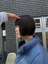 テンション(tension)&nbsp;チェリーレッド前上がりミニボブ札幌駅大通駅バスセンター駅