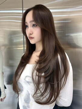 ルームバイシー 新宿(Loom. by Sea) □伸ばしかけヘア×ブリーチなしカラー ［髪質改善］