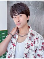ゴブンノロク(GOBUN NO ROKU)&nbsp;王道メンズナチュラルパーマ外ハネ無造作ハイトーンカラー