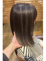 桃の木 ヘアー(桃の木 hair) グレージュハイライト×カーキベージュ