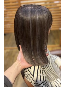 桃の木 ヘアー(桃の木 hair) グレージュハイライト×カーキベージュ