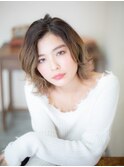 ラフな外ハネレイヤーボブ