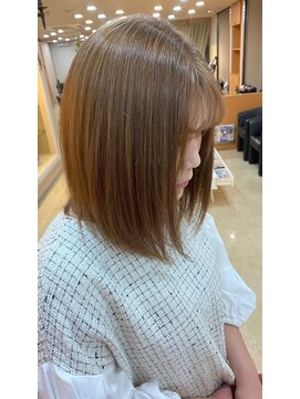 ナトゥーラ 本山店(Natura) 大人可愛いハニーベージュボブツヤ髪ストレート20代30代