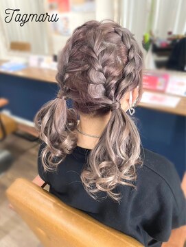 タグマル イベントヘアセット☆ダブル編み込みのツインテール☆