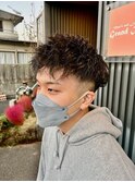 メンズカット/波巻きツイストミックスパーマ/フェードスタイル