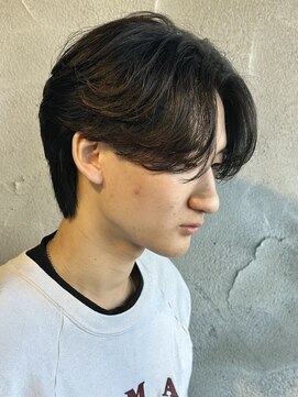 ニアウ 高崎店(Niau) ニュアンスパーマメンズパーマメンズマッシュセンターパート眉毛