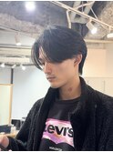 センターパートニュアンスパーマ毛流れカルマパーマセンター分け