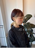 切りっぱなしボブ/ミニボブ/インナーカラー/ツーブロック