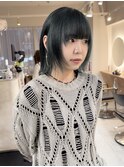 ダークグリーン　ダブルカラー　ブリーチ　レイヤー