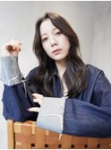 ロングレイヤー顔周りレイヤーハッシュカット透明感カラー