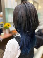 ヘアーメイク ツインズ(Hair Make TWINS) チラ見せブルーで遊ぶ☆大人のアンブレラカラー