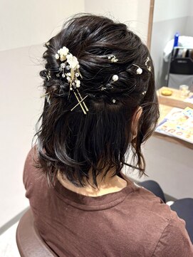 サロウィン 熊本上通り店(SALOWIN) 熊本 ミニボブお呼ばれアレンジ ハーフアップアレンジ Arisa.