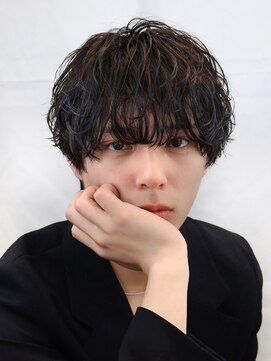 オーシャントーキョー 仙台(OCEAN TOKYO) 黒髪マッシュシャドウパーマスパイラルショートツーブロック