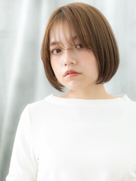 髪質改善ブリーチ切りっぱなしミディアムr古河20代30代