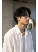 メンズ大人マッシュウルフソフトツイストニュアンスパーマ
