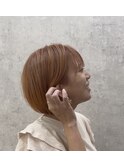 【SENN/明石/大久保】オレンジベージュ/ショートボブ