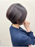 艶感ダークブラウンのショートボブ