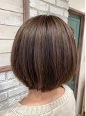 ショートボブ/シアベージュカラー