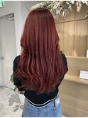 ブリーチなしチェリーレッド