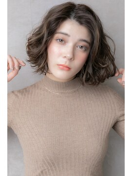 カバーヘア ブリス 大宮西口(COVER HAIR bliss) チャコールグレー小顔アシンメトリー韓国風ボブショートZ大宮