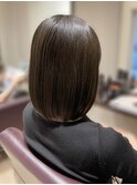 30代40代50代★暗髪×大人かわいい前下がりナチュラルショート