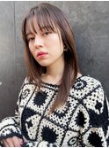 ストレートワイドバング/20代30代/大人美人髪
