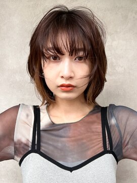 メゾンドイギー(MAISON de IGGY) イヤリングカラー/インナーカラー/切りっぱなしボブ/美髪