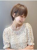 レイヤーマッシュショート20代30代40代50代オリーブグレージュ