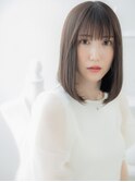 アッシュオリーブ前下がり艶髪エアストレートc3上尾20代30代40代