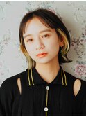 外ハネ切りっぱなしボブ/インナーカラー◎30代40代50代