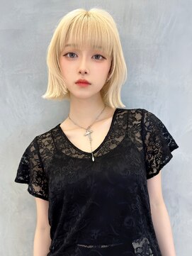 ロンド ジュルード 名古屋(Lond jeloud) ハイトーンボブ　タッセル　ワイドバング